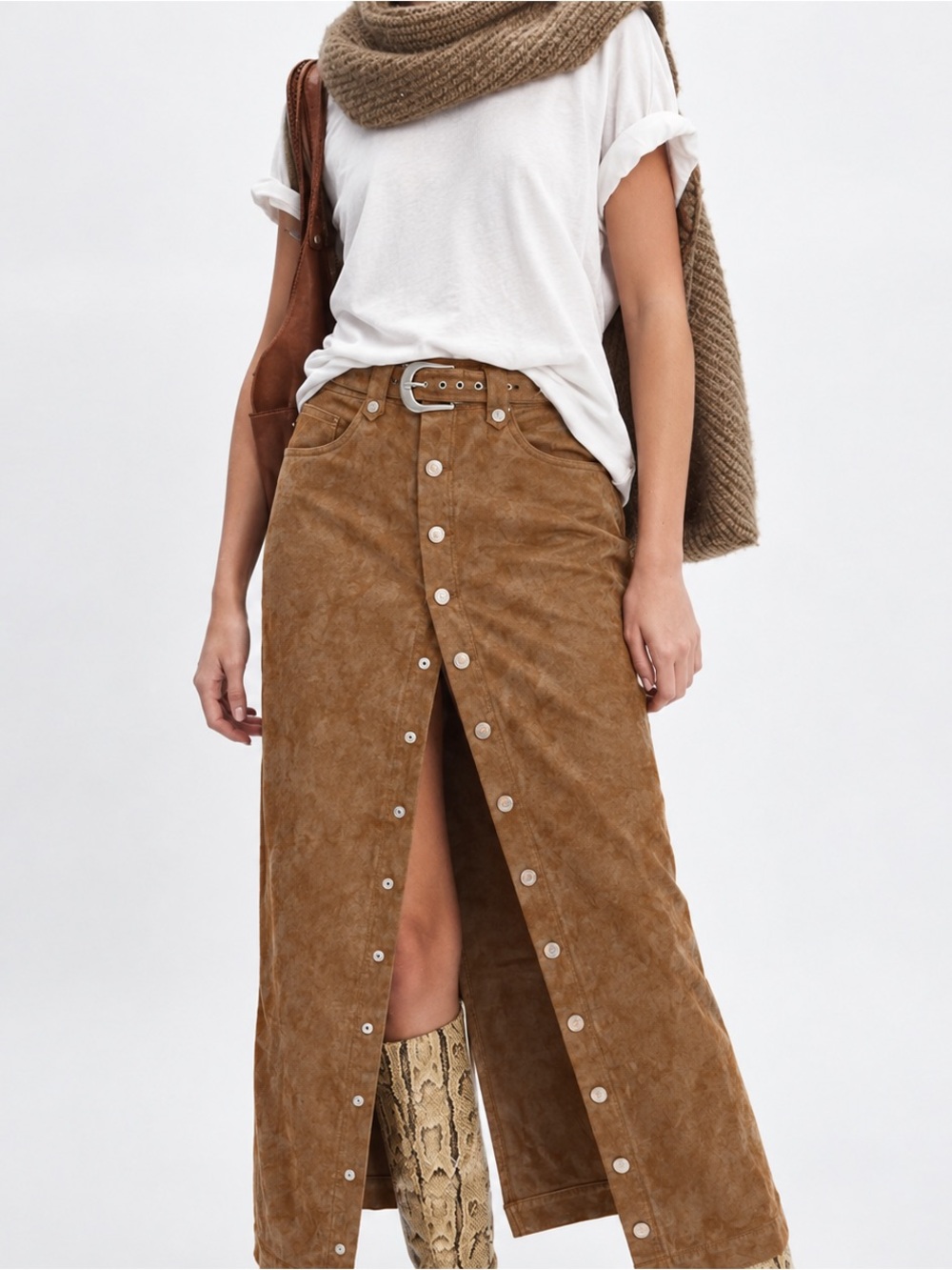 NWT Free People Size US4 Astoria Vegan Leather Skirt